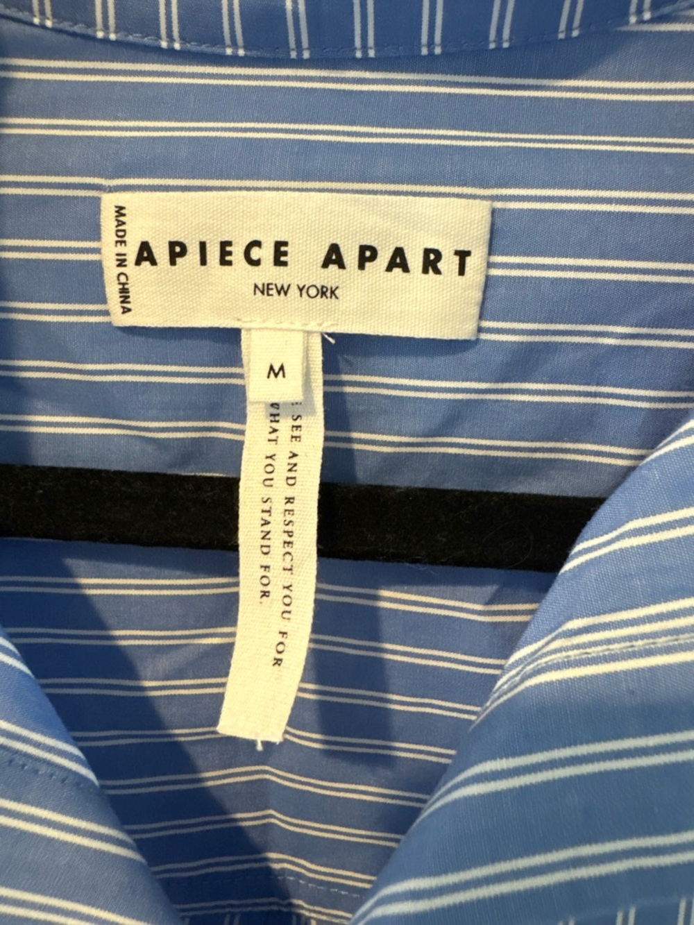 NWT Apiece Apart Cropped Kava Blue & White Striped Top | M - Picture 6 of 8